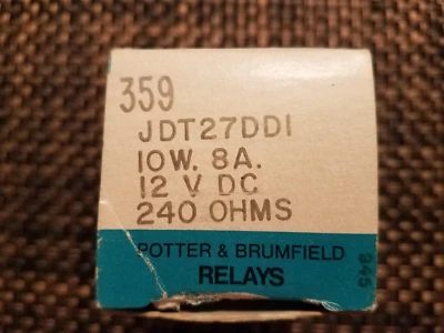 AMF Potter & Brumfield Relays 359 JDT27DDI 10w 8a 12vdc 240 Ohms (969) - Image 1 of 2