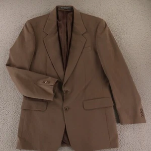 VTG Tweed Jacket S ST Brown 100% Wool Serge Twill Sport Coat Blazer USA 39L - Picture 1 of 17