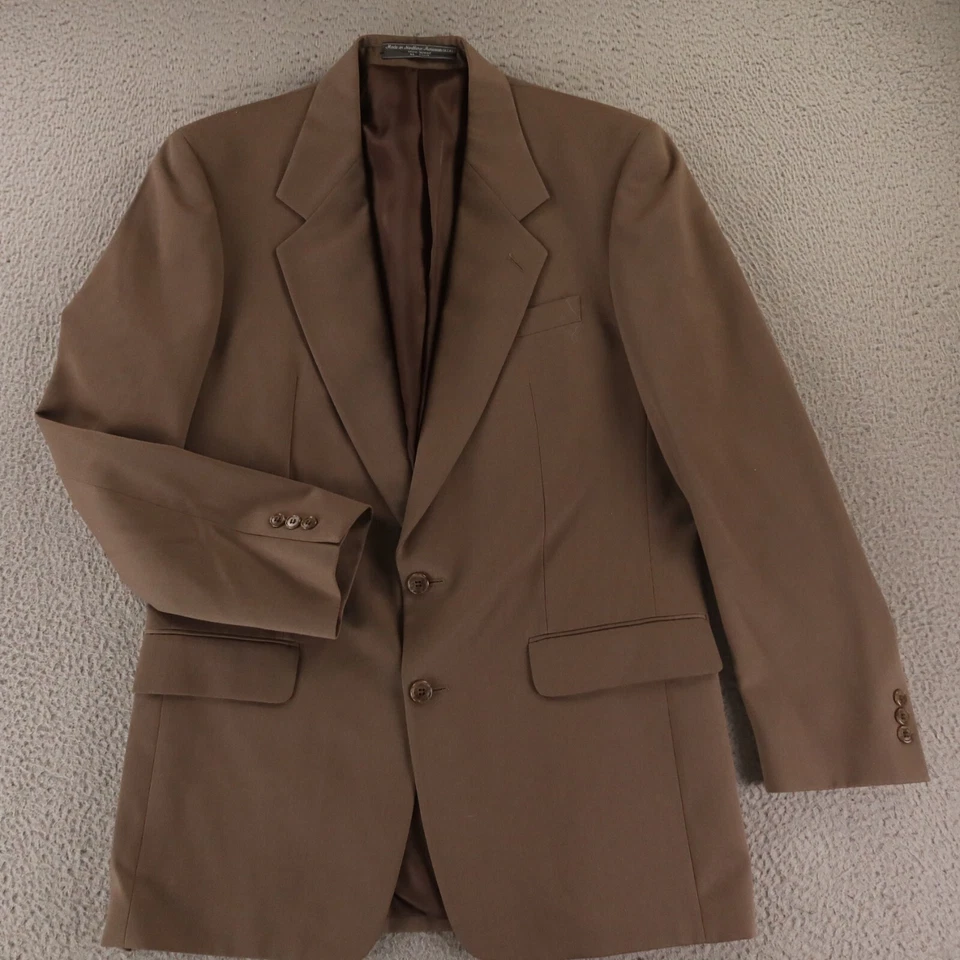 VTG Tweed Jacket S ST Brown 100% Wool Serge Twill Sport Coat Blazer USA 39L - Image 1 of 4