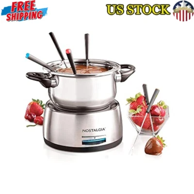 Juego de Ollas Eléctricas para Fondue 6 Tazas Queso Chocolate Control de Temperatura 6 Tenedores Nuevo Foto 1 de 4