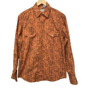 Ransom Ranch Top Womens Medium Orange Black - Picture 1 of 9