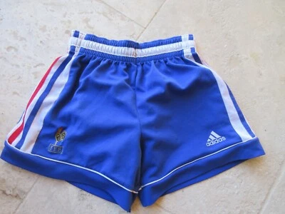 Short équipe de FRANCE 98 ADIDAS vintage collection bleu away 14 ans - Photo 1/4