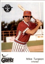 1982 Phoenix Giants Valley National Bank #17 Mike Turgeon New London Connecticut