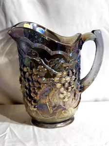 Indiana Carnival Glass Blue Imperial Colony Harvest Pitcher - Picture 1 of 9