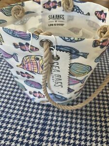 New Sea Bags of Maine Life Is Good Beachcomber Tote Bag Recycled Sails Beach Bag