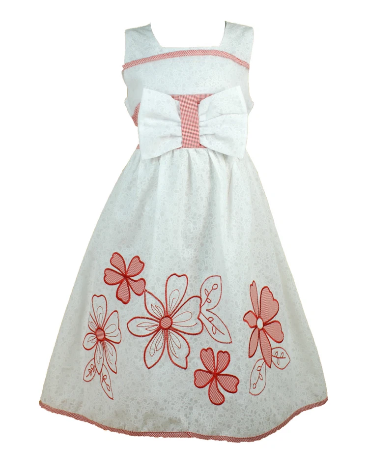 CINDA Girls Summer Party Dress Red Lilac 6 to 11 Years