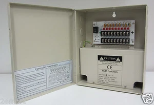 Cámara de seguridad de 9 puertos 8 canales CCTV caja de distribución de fuente de alimentación CC 12 V - Imagen 1 de 1