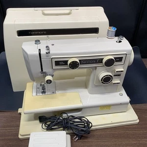 Vtg Kenmore 10 Cross Stitch Model 385 Sewing Machine & Factory Carry Case Pedal - Picture 1 of 9