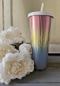 Starbucks 2019 Summer Love Pride Iridescent Rainbow 24oz Venti Tumbler Cup New - Picture 1 of 7