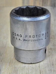 Proto 3/4in drive 12-point 1-1/4" #5440 Shallow Socket Mechanic Tool USA - Picture 1 of 6