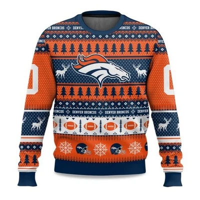 2025 Christmas Broncos Personalized Ugly Sweater - Christmas Gift - Image 1 of 4