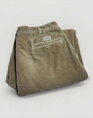 VINTAGE Polo Ralph Lauren Cords Corduroy Pants Mens 36X30 Tan Andrew Pant Preppy - Image 1 of 4