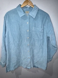 LL Bean Shirt Damen Gr. L Blau Cord Shacket Jacke Oberteil - Bild 1 von 7