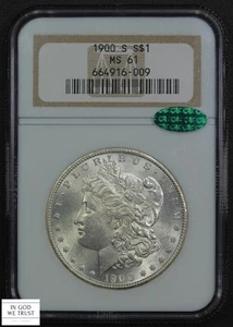 1900 S Morgan Silver Dollar $1 NGC MS 61 CAC - Picture 1 of 5