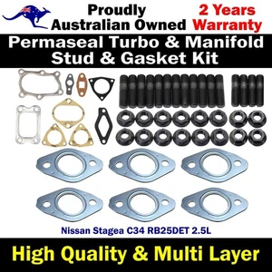 Permaseal Exhaust Manifold Studs&Gasket Kit For Nissan Stagea C34 RB25DET 2.5L - Picture 1 of 11