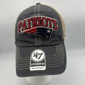 New England Patriots '47 Brand NFL Clean Up Trucker Hat Navy One Size - Picture 1 of 4