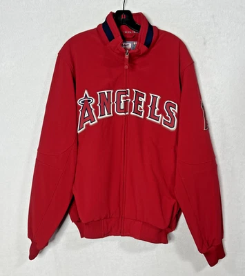 Vintage Majestic MLB Anaheim Angels Red Jacket Size  Medium Therma Base - Image 1 of 4