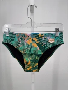 Slip nuoto Arena uomo verde arancione tropicale floreale resistente al cloro performance - Foto 1 di 6