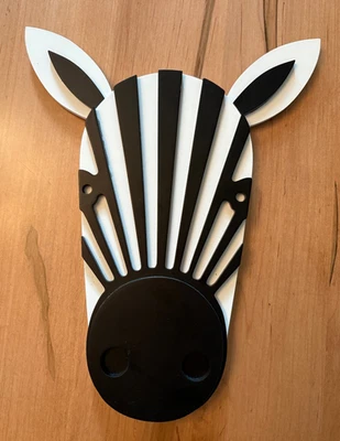 Редкий настенный декор 2019 Crate & Barrel черно-белая деревянная зебра животное джунгли - Изображение 1 из 3
