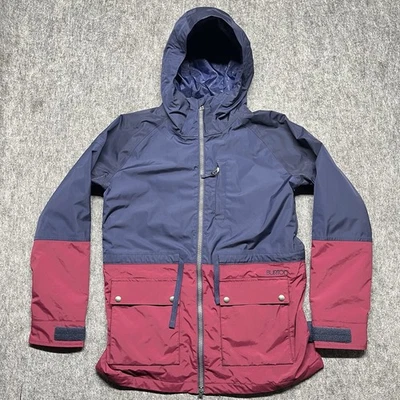 Burton Dry Ride Jacket Mens Medium Blue Red Colorblock Snowboard Ski Snow Parka - Image 1 of 4
