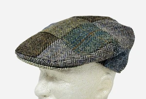 Harris Tweed for Glen Appin Zeitungsjungenmütze Patchwork Wolle Schottland Herren Große L - Bild 1 von 7