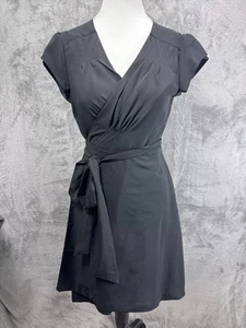 Banana Republic Satin Wrap Dress 6 Career LBD Night Out Cocktail Feminine  - Picture 1 of 12