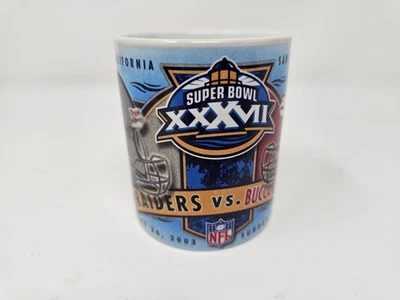 NFL Oakland Raiders 2003 Tampa Bay Buccaneers taza de café de cerámica Super Bowl 37 Foto 1 de 4