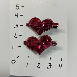 NEW Hair Accessories set of 2 pink heart hair clips - Picture 1 of 2
