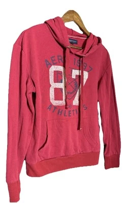 Aeropostale Y2K с надписью M толстовка с капюшоном куртки красный 1987 Athletics - Изображение 1 из 4