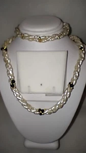 Vintage Nachlass Multi Strang Reisperle Perlen Halskette & Armband Set Goldfarben - Bild 1 von 12