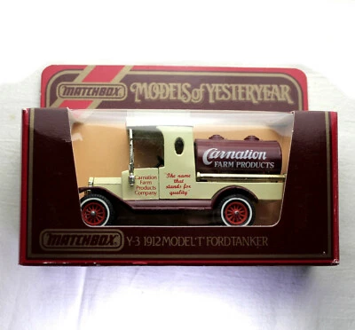 MATCHBOX MODELS OF YESTERYEAR, 1912 MODEL T FORD TANKER Y-3 Carnation. - Image 1 of 4