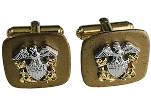 Gemelos de anclaje cruzados bandera águila CPO en tono dorado CPO jefe de la Marina de los Estados Unidos - Imagen 1 de 5