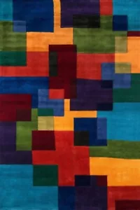 New Modern Multicolor Geometrical Design Hand Tufted Area Rugs - Picture 1 of 3