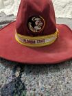 Rare chapeau de cow-boy vintage années 70 années 80 Florida State Séminoles AJD en daim taille petite