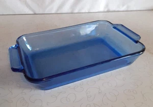 Vigntage Anchor Hocking Oblong Baking Dish Cobalt Blue 11.5x8x2 - Picture 1 of 3
