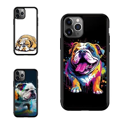 Funda Protectora Para iPhone Samsung Galaxy S23 S24 S22 Bulldog Inglés Arte Foto 1 de 4