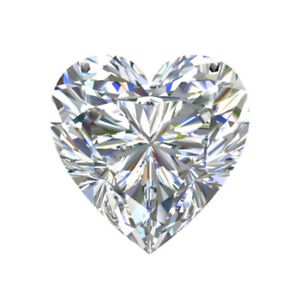 7.5mm 1.60 CT Heart Loose Lab Created VS1 / G-H Moissanite Pass TEST