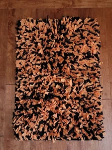 (2) Shaggy Accent Rugs Orange & Black Halloween 30" X 20"  - Picture 1 of 7