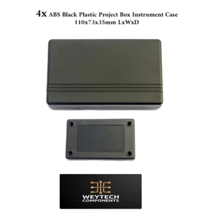 4x Black ABS 110x73x35mm Electronics Enclosure Box Project Case Housing - Picture 1 of 2