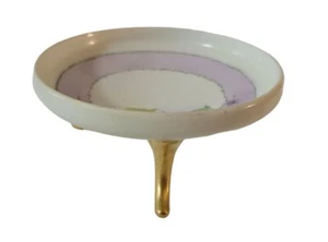 Vintage Noritake Nippon Fußschale handbemalt creme Lavendel Blumen - Bild 1 von 6