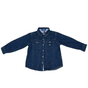 Tommy Hilfiger Girls Blue Jean Denim Long Sleeves Size 5 - Picture 1 of 6