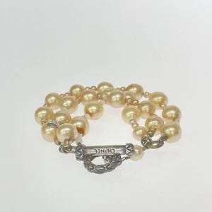 Authentic CHANEL Bracelet Women's Accessories Pearl Rose gold with Box - Picture 1 of 6
