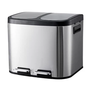 Stainless Steel Recycle Bin Pedal Bins Kitchen Waste Container Lid Home/ Office - Picture 1 of 27