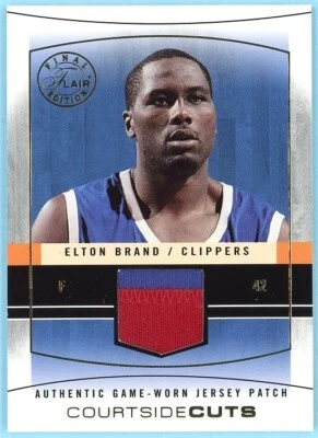 ELTON BRAND 2003-04 Flair Final Edition "Courtside Cuts" GW JERSEY PATCH /42 - Image 1 of 2
