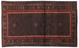 Belutsch Baluch Teppich 120x180 Handgeknüpft Schwarz Umrandung Orientalisch - Bild 1 von 7