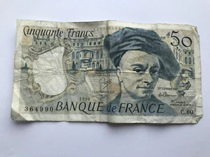 1990 FRANCE 50 FRANCS BANKNOTE - Picture 1 of 3