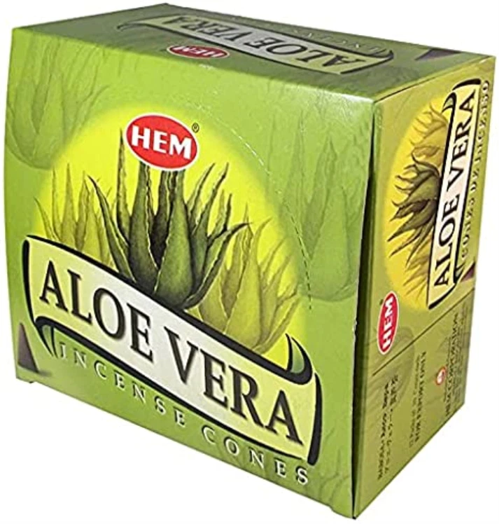 Aloe Vera, Estuche de 12 Cajas, 10 Conos Cada una, Incienso HEM de la India Foto 1 de 1