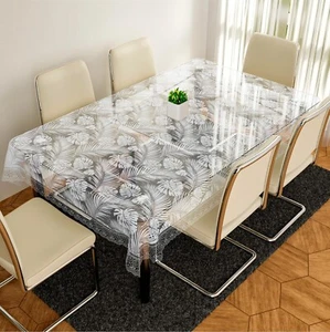 PVC Dining Table Cove 6 Seater Table Cloth Self Leaf Table Cover 60X90 Inch - Picture 1 of 6