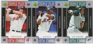 2007 Upper Deck Triple Play Performers Insert (3) Card Lot Crawford Hafner Reyes - Picture 1 of 1