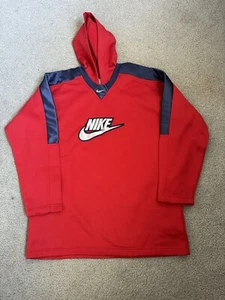 Nike Hoodie Youth XL Red Blue Long Sleeve embroidered Logo Swoosh Y2K - Picture 1 of 6